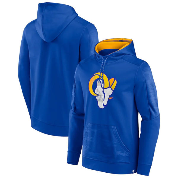 Men's Los Angeles Rams Royal On The Ball Pullover Hoodie Men's Los Angeles Rams Royal On The Ball Pullover Hoodie